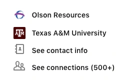 LinkedIn See contact info menu from the original guide.